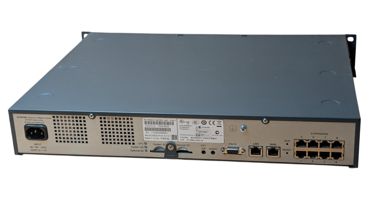 Avaya IP Office 500 V2 - Control Unit IPO IP500V2 700476005 with Modules