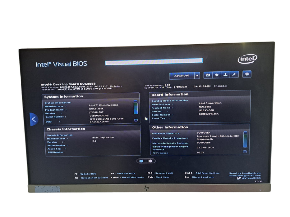 Intel NUC8BEK BOXNUC8i3BEK1 - Core i3-8109U 8GB RAM 256GB NVMe SSD Mini PC