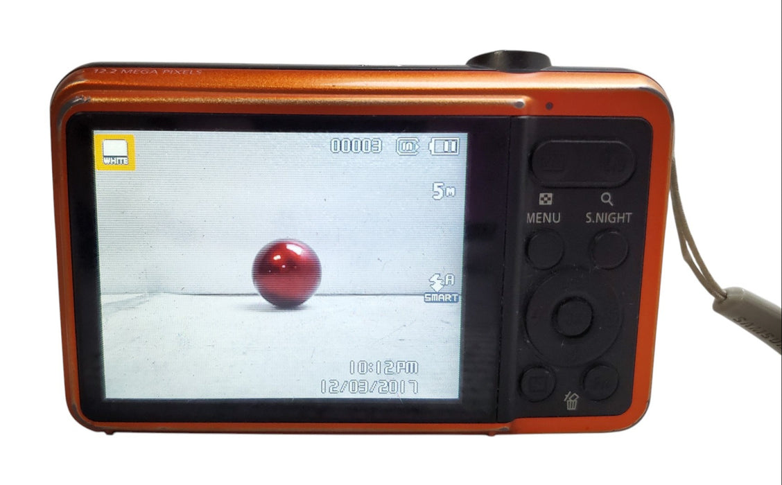 Samsung ES73 12.2MP Digital Camera Orange w/ Battery