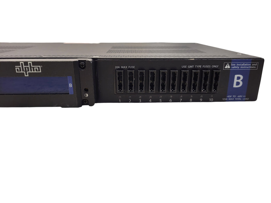 Alpha GMT 125 Fuse Panel C016-1877-10 r04 - Dual Input 20A Max GMT PDU