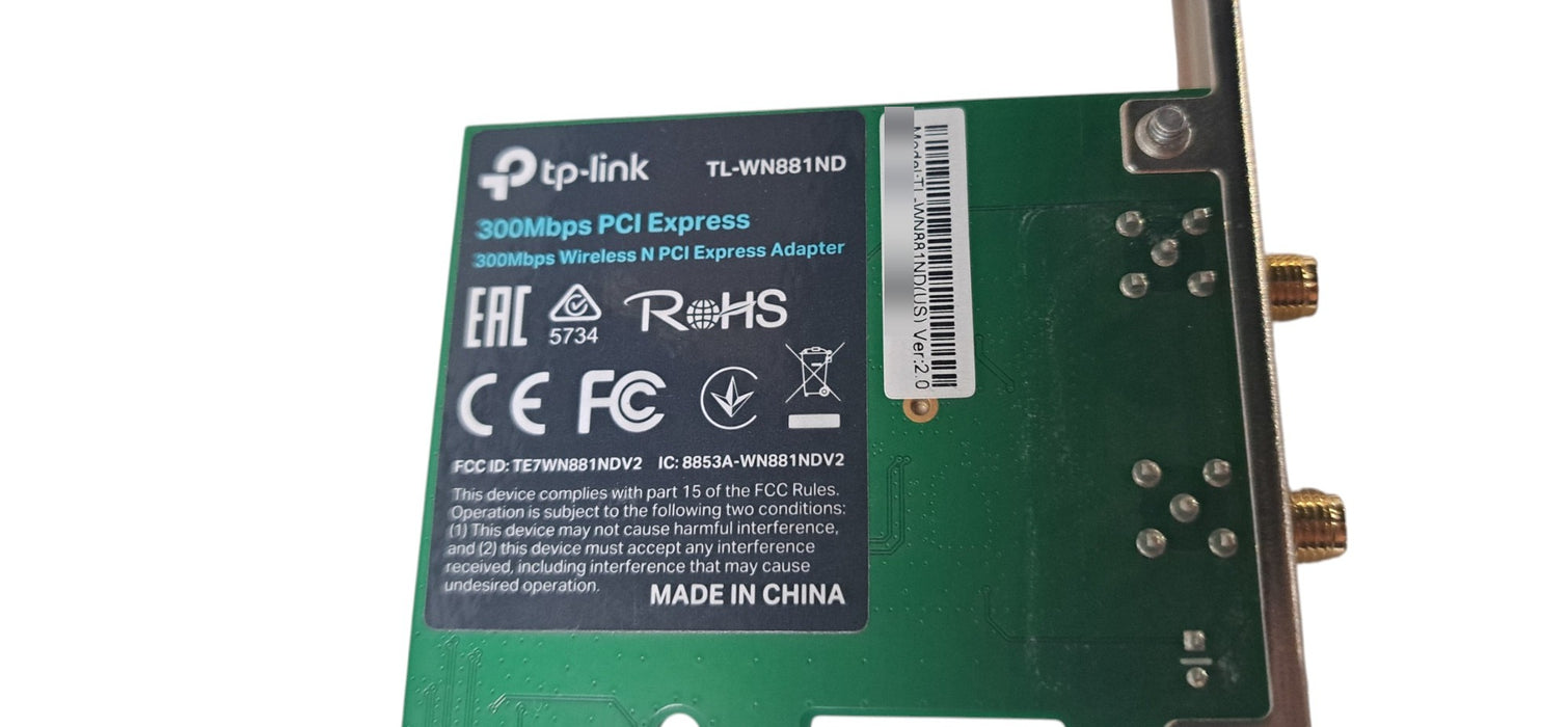 TP-Link TL-WN881ND - 300Mbps Wireless N PCI Express Adapter