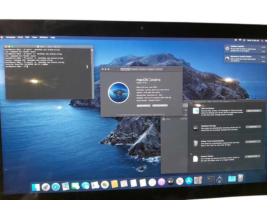 Apple iMac mid 2015 23" CPU i5 2.8 5575R HD 6200 HDD 1TB RAM 8GB