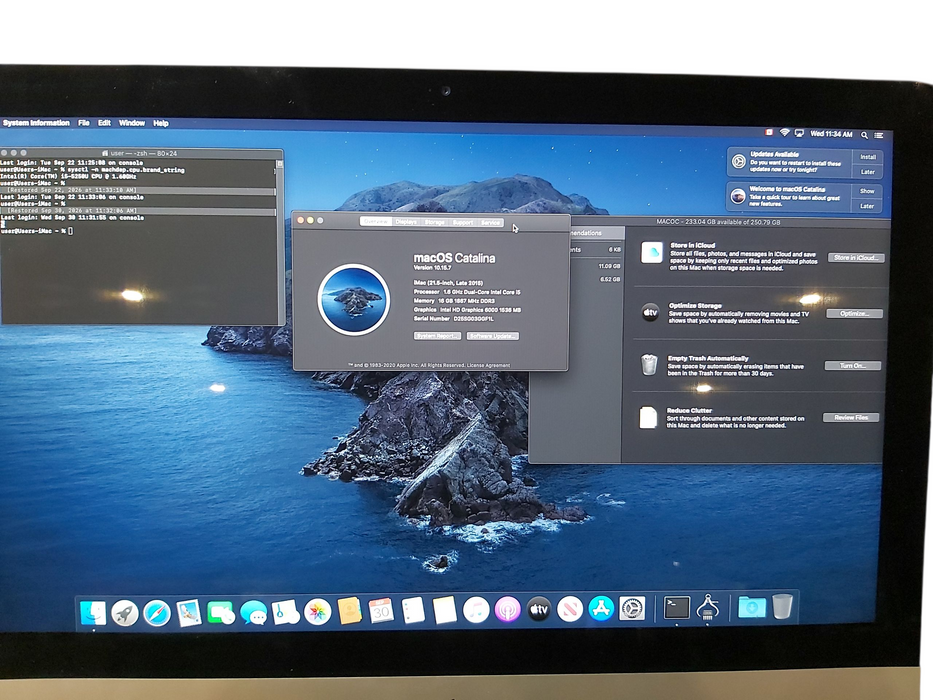Apple iMac mid 2015 21.5'' i5-5250 1.6Hz RAM 16GB 250GB HD 6000