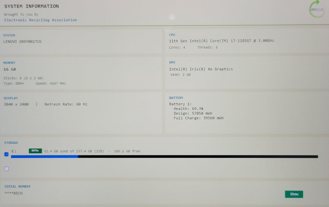 Lenovo ThinkPad X1 Yoga Gen 6 i7-1185G7 16GB RAM 256GB NVMe