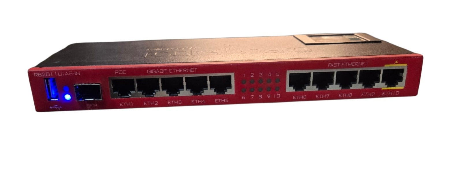 MikroTik RouterBOARD RB2011UiAS-IN - 10-Port Router with LCD & SFP