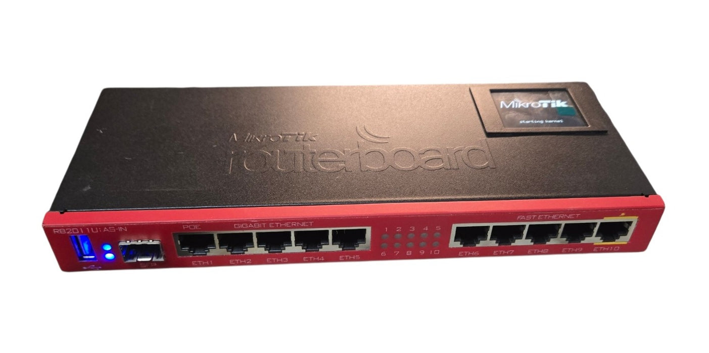 MikroTik RouterBOARD RB2011UiAS-IN - 10-Port Router with LCD & SFP