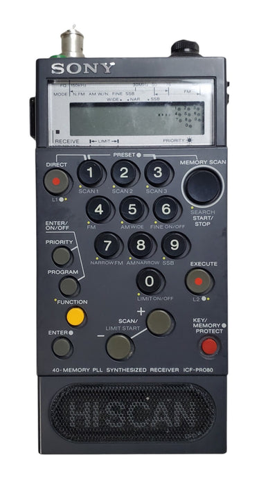 Sony ICF-PRO80 - PLL Synthesized FM/LW/MW/SW Receiver (READ)