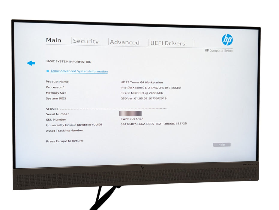 HP Z2 Tower G4 Workstation - Xeon E-2174G 32GB RAM 256GB SSD Quadro M4000