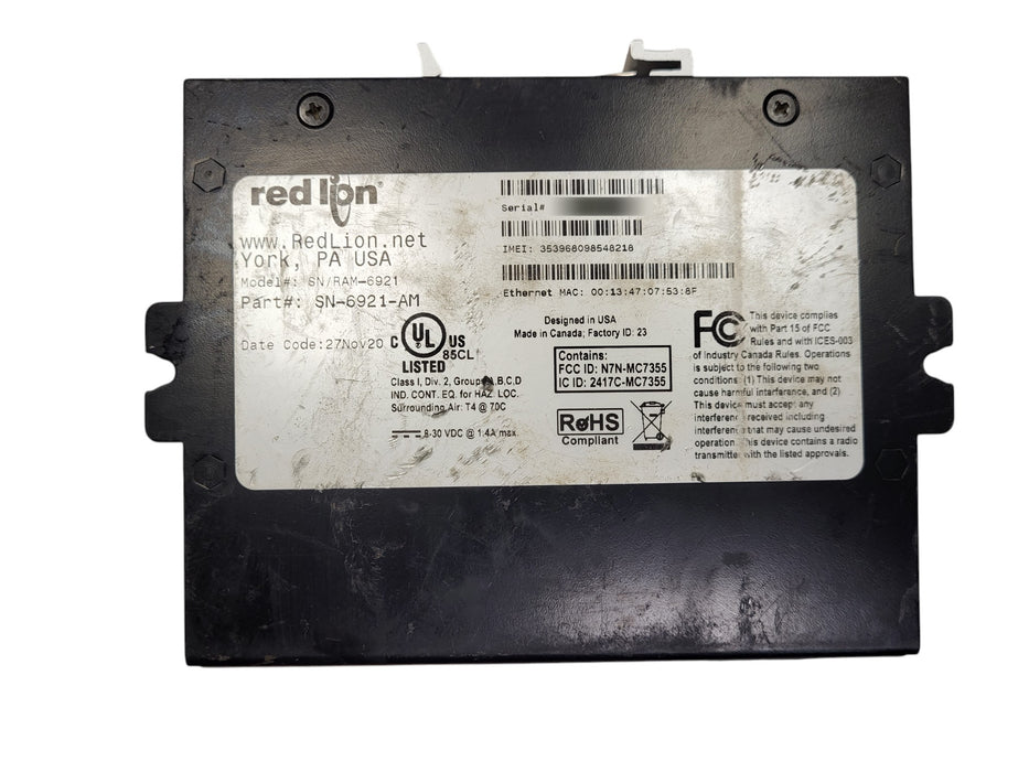 Red 6000 RAM-6921 Lion Sixnet Series SN 6000 SN-6921-AM Cellular Industrial RTU