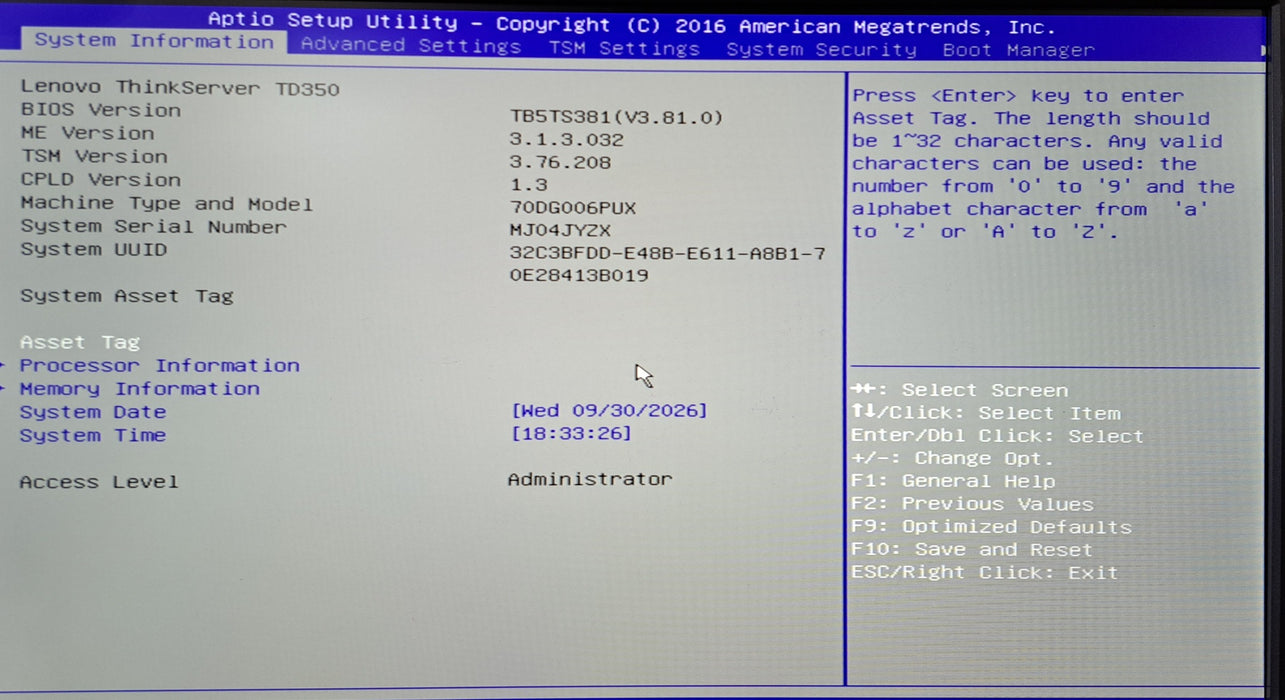 Lenovo ThinkServer TD350 - Xeon E5-2609 v4 32GB DDR4 MegaRAID No HDD 2x 750W