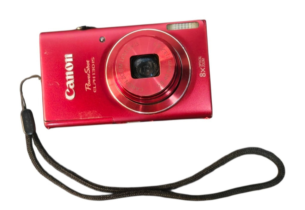 Canon PowerShot ELPH 130 IS - Red 8x Zoom Wi-Fi Digital Camera (READ)