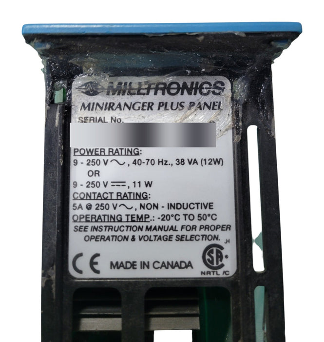 Milltronics MiniRanger Plus Panel - Ultrasonic Level Controller (READ)