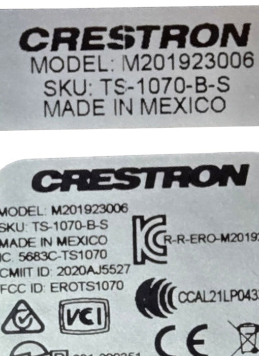 Crestron TS-1070-B-S M201923006 10.1" Tabletop Touch Screen Controller