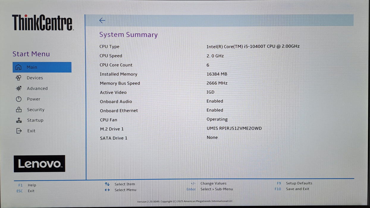 Lenovo ThinkCentre M70q - Core i5-10400T 2.00GHz 16GB RAM 512GB NVMe SSD Wi-Fi