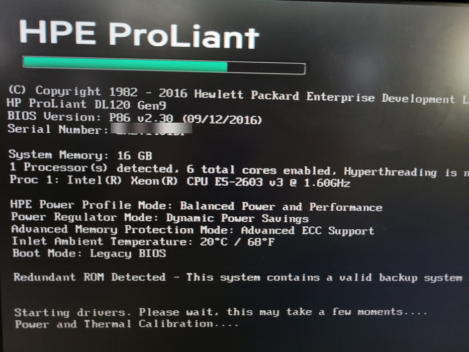 HPE ProLiant DL120 Gen9 8x SFF - Xeon E5-2603 v3 16GB RAM 2x 500W/900W PSU
