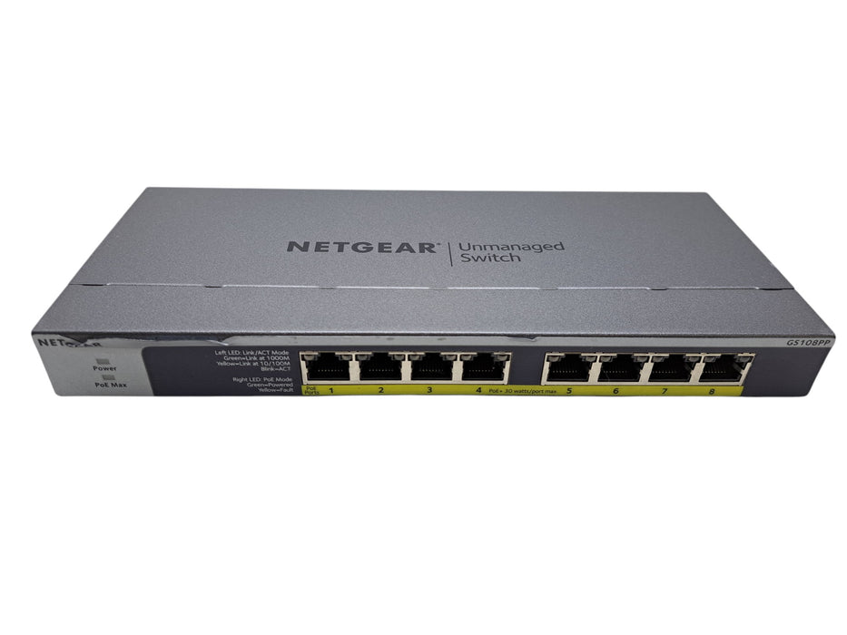 NETGEAR GS108PP - 8-Port Gigabit PoE/PoE+ Unmanaged Switch *READ*