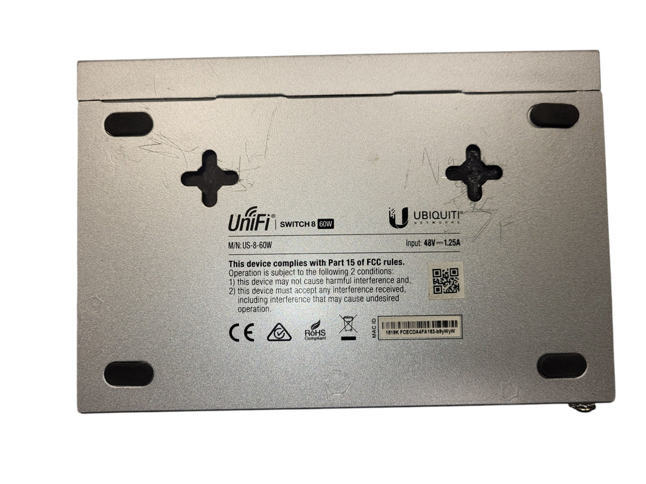 Ubiquiti UniFi Switch 8 60W US-8-60W 8-Port Gigabit PoE Managed Switch (READ)