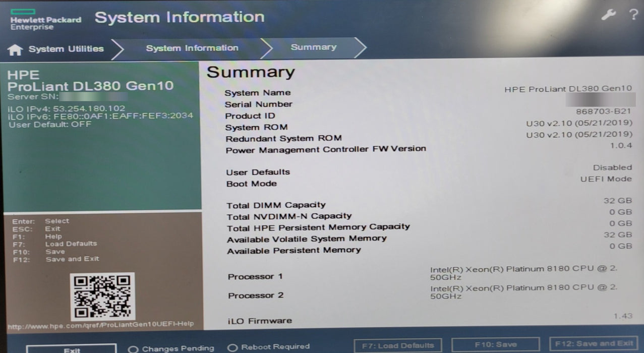 HPE ProLiant DL380 Gen10 - 2x Platinum 8180 32GB DDR4 P408i-a 2x 800W PSU