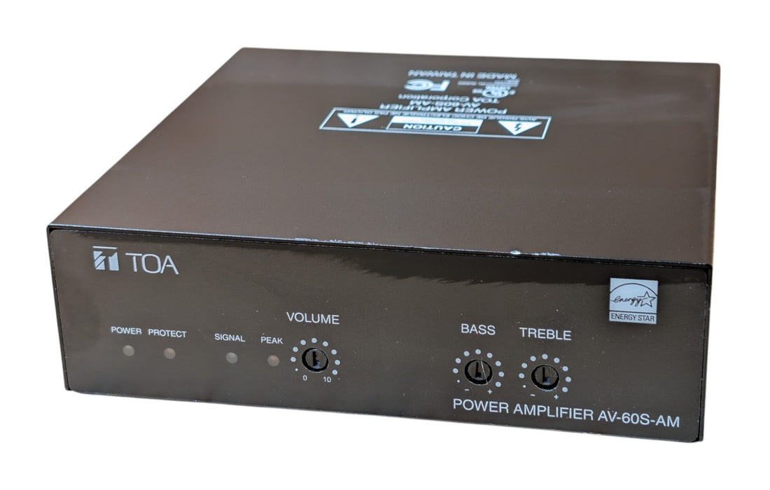 TOA AV-60S-AM Power Amplifier - 60W 4 Ohm / 70V Commercial Audio Amp
