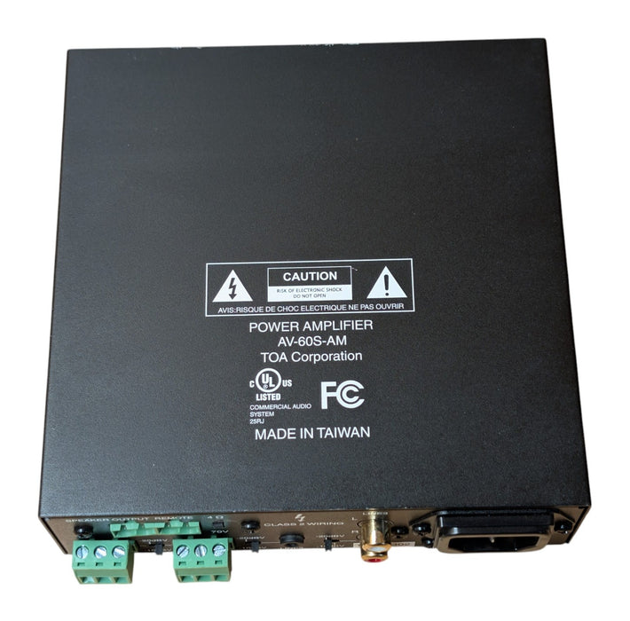 TOA AV-60S-AM Power Amplifier - 60W 4 Ohm / 70V Commercial Audio Amp