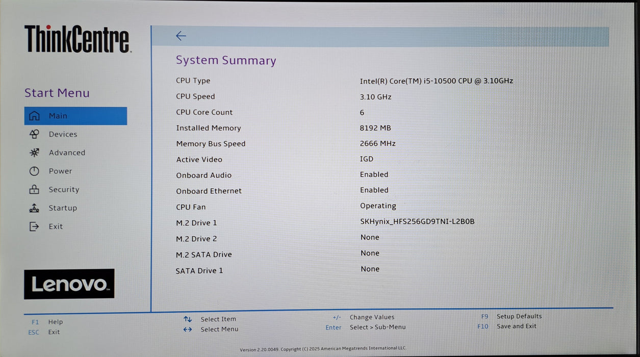 Lenovo ThinkCentre M90q Tiny - Core i5-10500 8GB RAM 256GB NVMe WiFi 135W *READ*