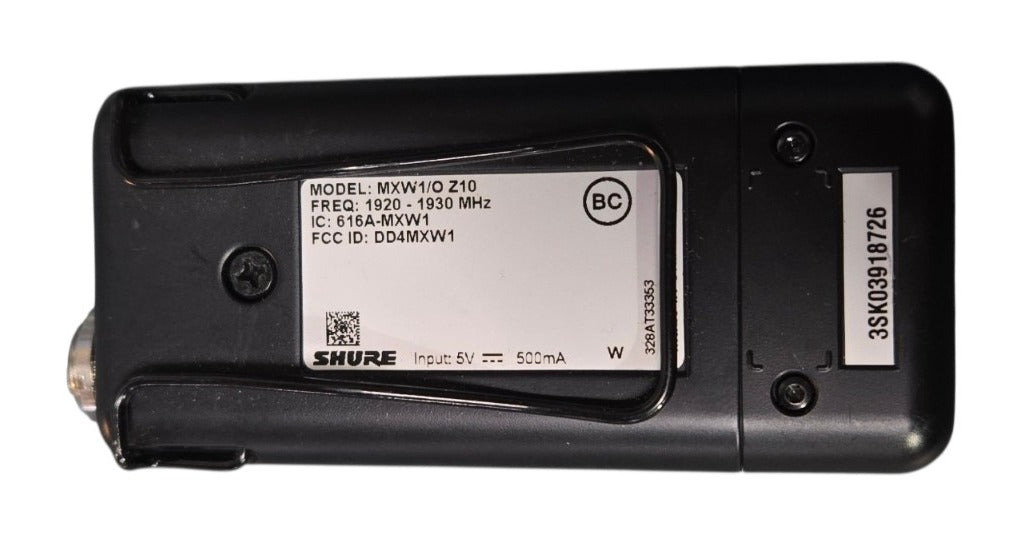 Shure MXW1/O Z10 Wireless Transmitter 1920-1930 MHz W/ Mic