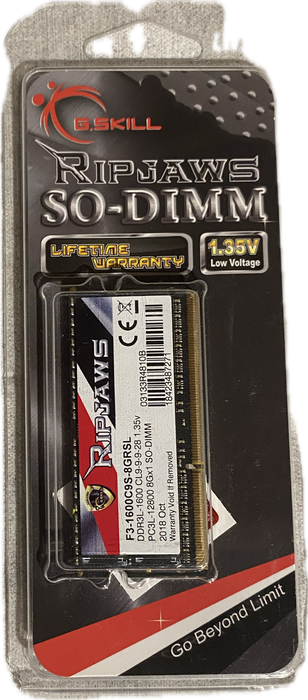 G.Skill Ripjaws F3-1600C9S-8GRSL DDR3L 8GB DDR3L 204-Pin 1600MHz Laptop RAM NEW!