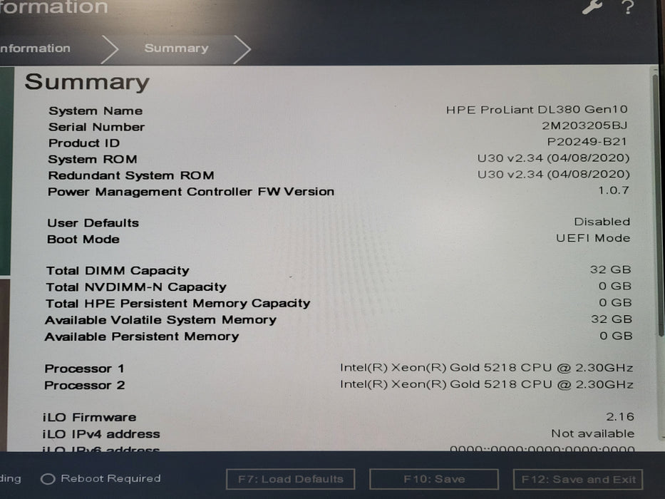 HPE ProLiant DL380 Gen10 - 2x Xeon Gold 5218 32GB RAM P408i-a SR
