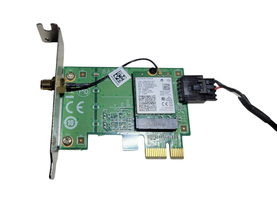 Lenovo 01AJ812 Intel 8265NGW PCIe x1 Wi-Fi Bluetooth Adapter Card