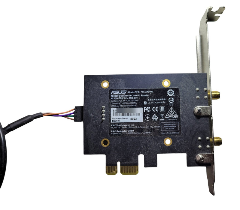 ASUS PCE-AX3000 - Dual-Band Wi-Fi 6 PCIe Adapter with Bluetooth Cable