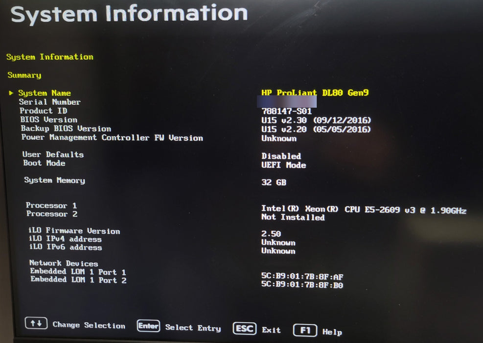 HPE ProLiant DL80 Gen9 4x LFF - Xeon E5-2609 v3 1.90GHz 32GB B140i 550W PSU