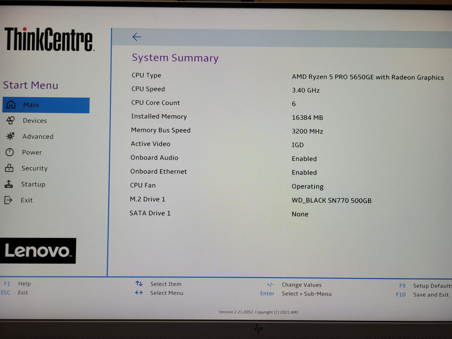 Lenovo ThinkCentre M75qG2 Ryzen 5 PRO 5650GE 3.40GHz 16GB DDR4 500GB NVMe, Wi-Fi