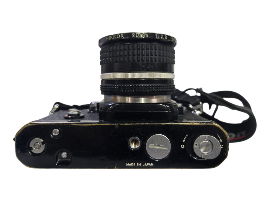 Nikon F2 Photomic AS Black 35mm SLR Camera with Nikkor 20mm f/2.8 Lens