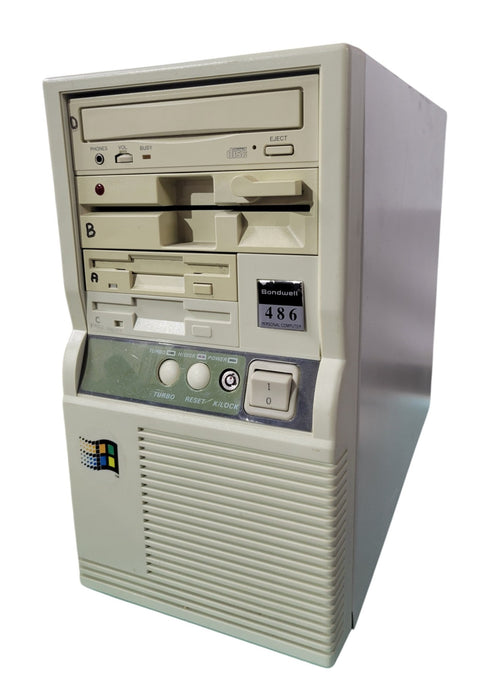 Bondwell 486 PC Tower - 486 Class CPU 8MB RAM CD-ROM 3.5 & 5.25 FDD