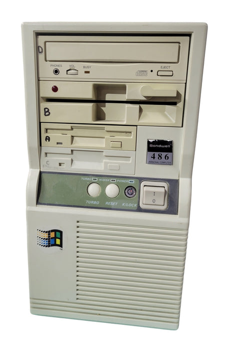 Bondwell 486 PC Tower - 486 Class CPU 8MB RAM CD-ROM 3.5 & 5.25 FDD