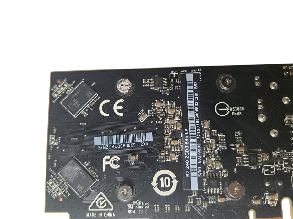 MSI Radeon R7 240 2GD3 64b LP - 2GB GDDR3 Graphics Card VGA HDMI DVI