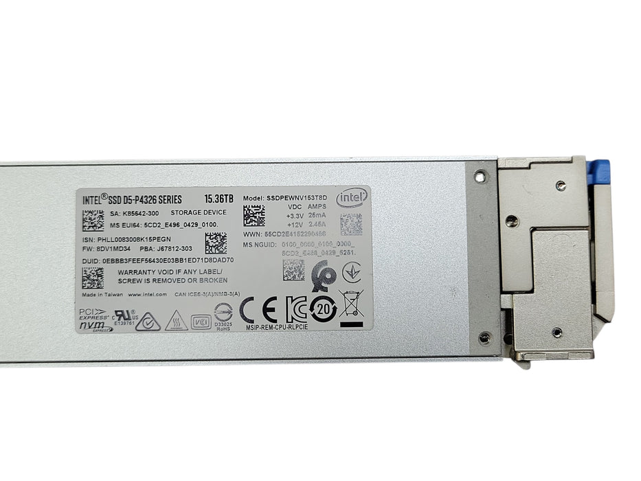 Intel SSD D5-P4326 15.36TB E1.L Ruler – Enterprise NVMe SSD