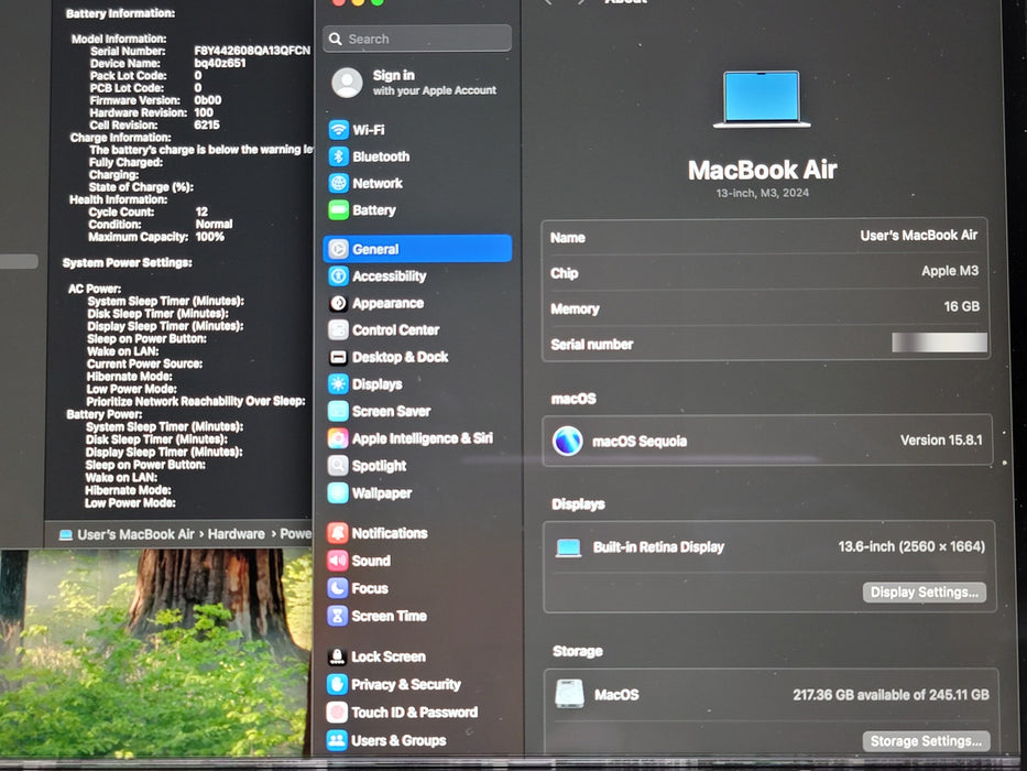 Apple MacBook Air 13" 2024 A13113 M3 16GB RAM 256GB SSD FOR PARTS/REPAIR (READ)