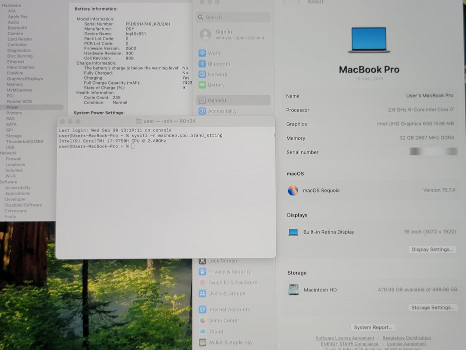 Apple MacBook Pro 16" 2019 A2141 i7-9750H 32GB RAM 512GB SSD NO ADAPTER