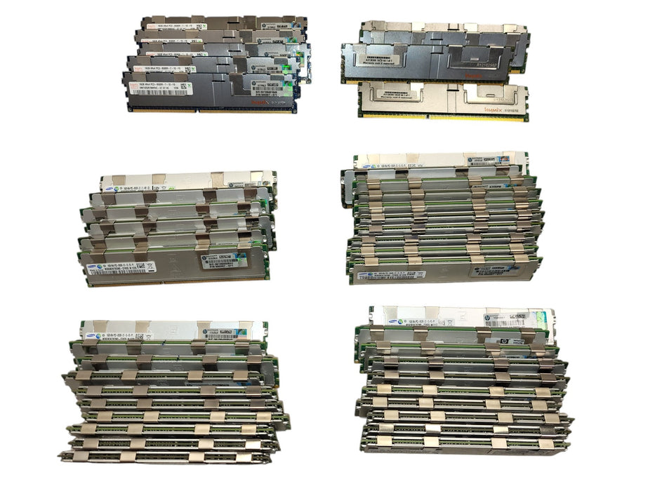 Lot of 45x Samsung/SK Hynix 16GB 4Rx4 PC3-8500R DDR3 Server Memory