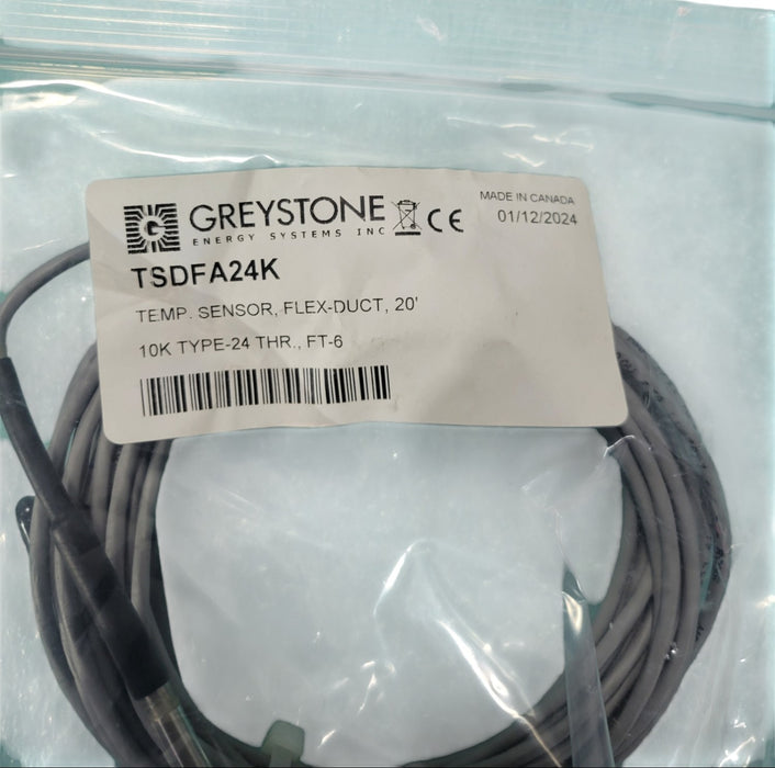Greystone TSDFA24K - Flexible Duct Temperature Sensor 20ft 10K Type-24