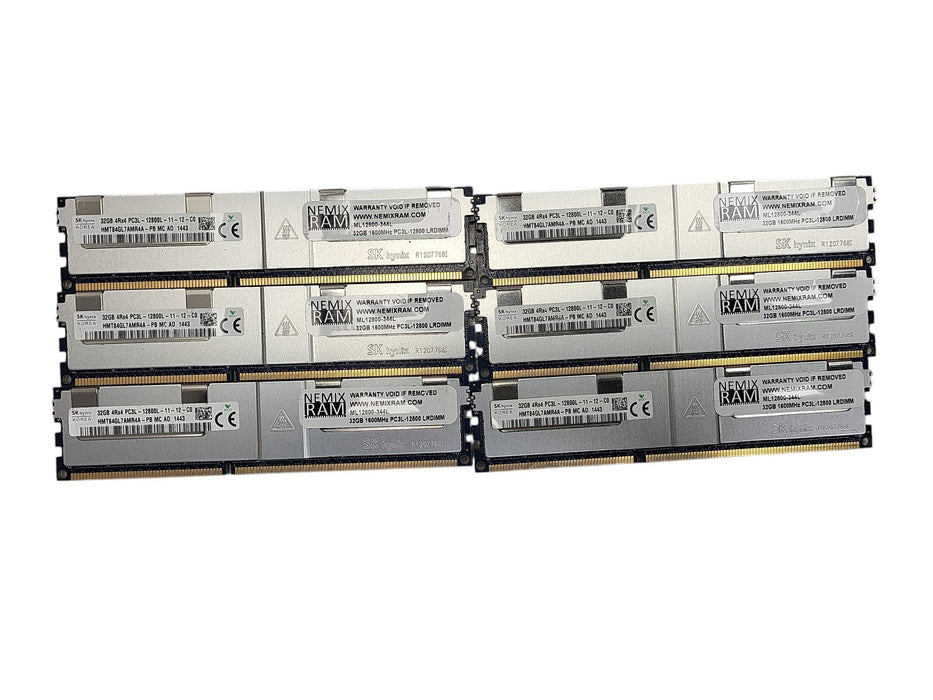 Lot of 6x SK hynix 6x 32GB PC3L-12800L DDR3-1600MHz ECC LRDIMM