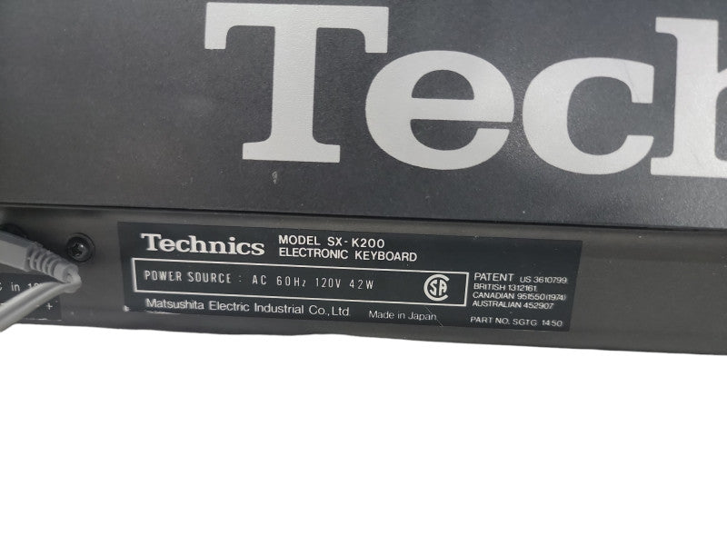 VINTAGE TECHNICS SX-K200 ELECTRONIC KEYBOARD SYNTHESIZER AC- DC