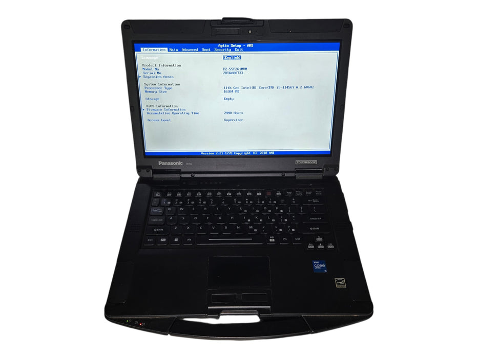 Panasonic Toughbook FZ-55 - i5-1145G7 2.60GHz 16GB RAM No Storage, 2500hrs