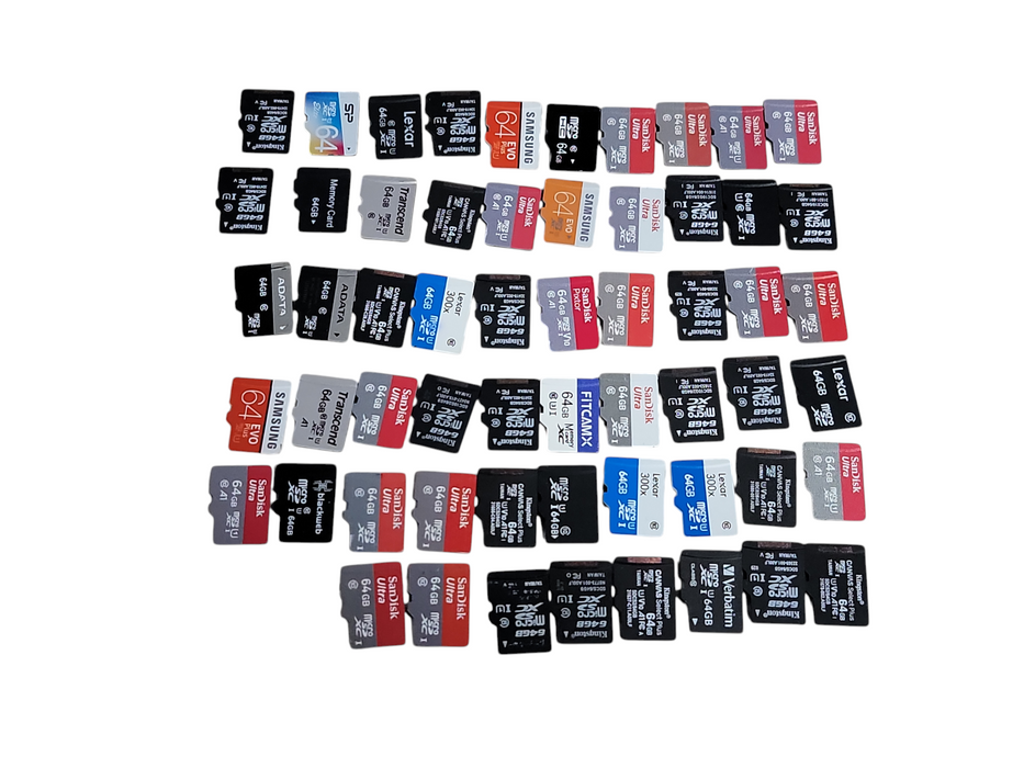 Lot of 58x Micro SD Cards [Assorted Brands | 64GB | U1]