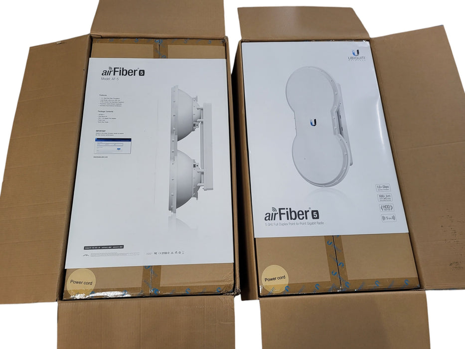 Ubiquiti airFiber AF-5 - 5GHz Full Duplex Point-to-Point Gigabit Radio (Pair)