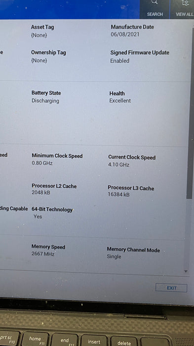 Dell XPS 15 9500 i9-10885H GTX1650Ti 4GB GPU 16GB RAM 256GB SSD No power Adapter