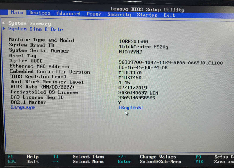 Lenovo ThinkCentre M920Q Intel i5-8500T @2.10GHz, 8GB RAM, 1.25TB SSD