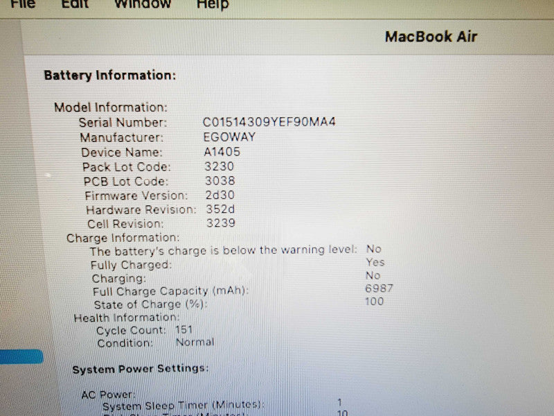 Apple Macbook Air 2013 13\\" 2-Core i5-4250U @ 1.3GHz 8GB DDR3 120GB SSD [Sonoma OS] (