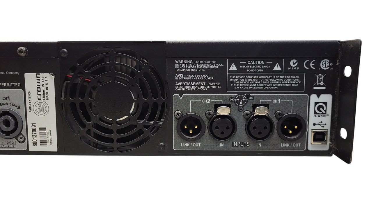 Crown XTi 1000 Two-Channel Power Amplifier